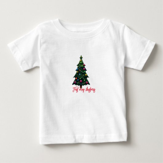 Festliche frohe Weihnachtsbaumen Baby T-shirt (Vorderseite)