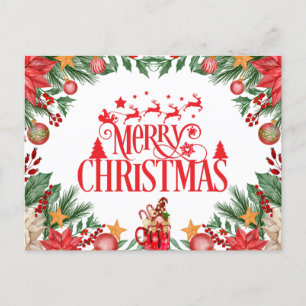 Festliche Frohe Weihnachtsfeiern, Ornamente Feiertagspostkarte