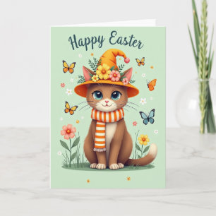 Festliche Frühlingskarte mit Katze Karte