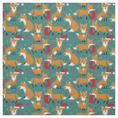 Festliche Füchse Muster Weihnachten Themed Stoff (Muster)