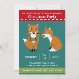 Festliche Füchse Niedliches Weihnachtsfest Party Einladung