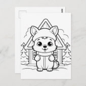 Festliche Fuchsfarben Postkarte (Vorne/Hinten)