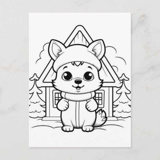 Festliche Fuchsfarben Postkarte (Vorderseite)