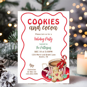 Festliche Fun Cookies und heißes Kakao Weihnachten Einladung