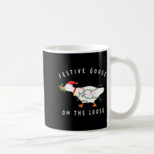 Festliche Gans auf freiem Fuß Lustige alberne Gans Kaffeetasse