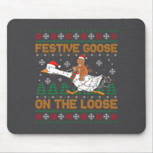 Festliche Gans auf freiem Fuß Lustiger Gingerbread Mousepad