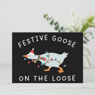 Festliche Gans auf freiem Fuß Weihnachten Lustige