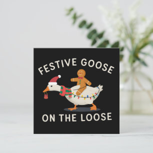 Festliche Gans auf freiem Fuß Weihnachtslebkuchen Feiertagskarte
