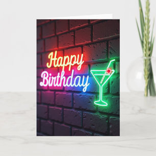Festliche Geburtstags-Neon-Glow-Karte Karte