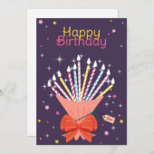 Festliche Geburtstagsfeier Bouquet Candles Celebra Ankündigung (Vorne/Hinten)