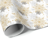 festliche gemischte Farben Schneeflocken Weihnacht Geschenkpapier (Rolleneckpunkt)