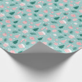 Festliche gemütliche Weihnachtsbäume Geschenkpapier (Ecke)