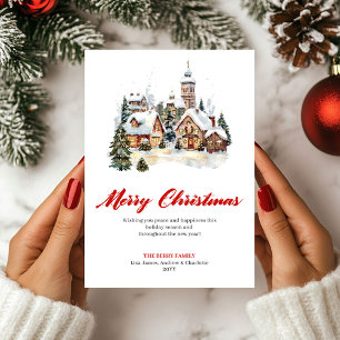Festliche gemütliche Weihnachtsszene Grußkarte Feiertagskarte
