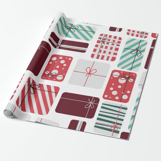 Festliche Geschenkboxen Nahtloses Muster Geschenkpapier (Ungerollt)