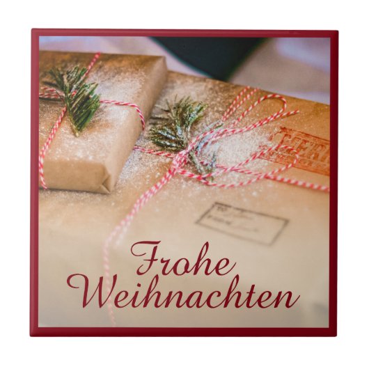 Festliche Geschenke als Weihnachtsmotiv Fliese (Vorderseite)