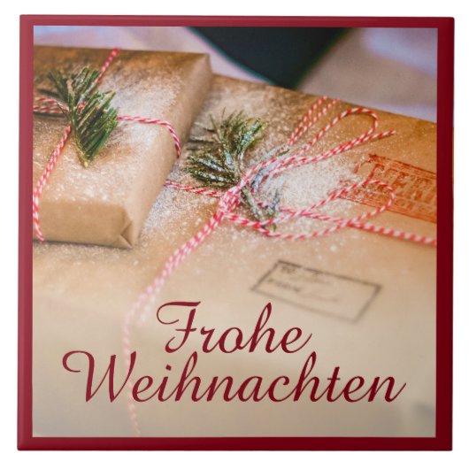 Festliche Geschenke als Weihnachtsmotiv Fliese (Vorderseite)