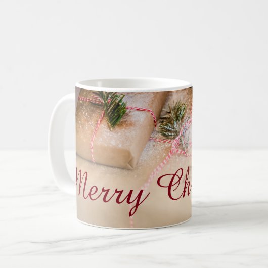 Festliche Geschenke als Weihnachtsmotiv Kaffeetasse (Vorderseite Links)