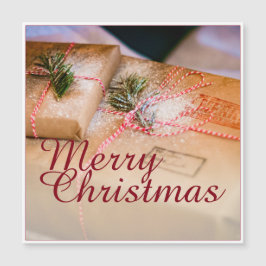 Festliche Geschenke als Weihnachtsmotiv Magnetkarte