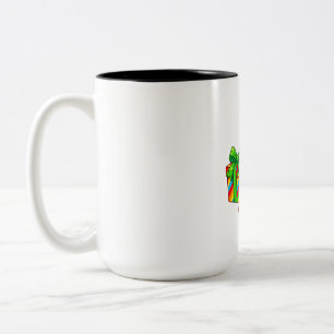 Festliche Geschenkmaus in Santa-Hut Zweifarbige Tasse