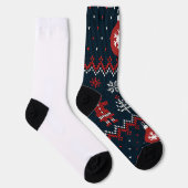 Festliche gestrickte Schneeflocken Lebkuchenmuster Socken (Rechts)