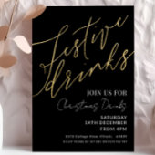 Festliche Getränke Weihnachten Elegante Schwarz un Einladung