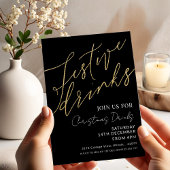 Festliche Getränke Weihnachten Elegante Schwarz un Einladung