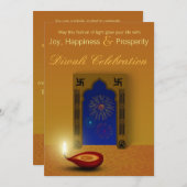 Festliche glückliche Diwali Feuerwerke - Einladung (Vorne/Hinten)