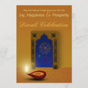 Festliche glückliche Diwali Feuerwerke - Einladung