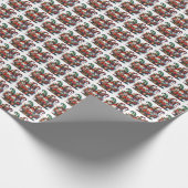 Festliche Gnome mit Blume Geschenkpapier (Ecke)