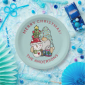 Festliche Gnome Snowman Weihnachtsscheibe Pappteller (Party)