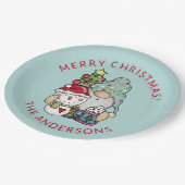 Festliche Gnome Snowman Weihnachtsscheibe Pappteller (Schrägansicht)