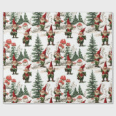 Festliche Gnome und Pilz-Wald Weihnachten Geschenkpapier (Flach)