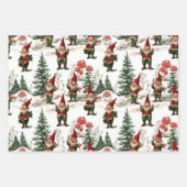 Festliche Gnome und Pilz-Wald Weihnachten Geschenkpapier Set (Vorderseite 2)