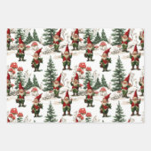 Festliche Gnome und Pilz-Wald Weihnachten Geschenkpapier Set (Vorderseite)