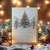 Festliche Goldene Grenze Weihnachten Party im Unte Folieneinladung