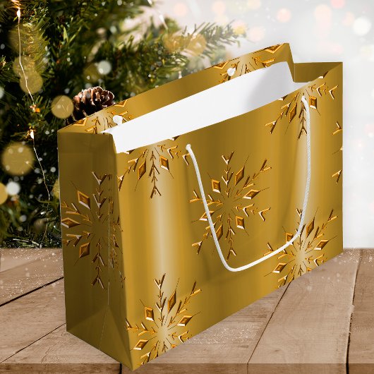 Festliche Goldene Weihnachten Große Geschenktüte