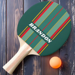 Festliche grüne Brettstreifen mit Namen Tischtennis Schläger