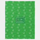 Festliche grüne Decke mit Weihnachtsschrift (Vorderseite)