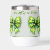 Festliche grüne Furry Bow-Lights naughty oder Nice (Vorderseite)