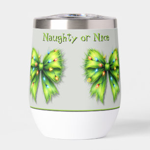 Festliche grüne Furry Bow-Lights naughty oder Nice