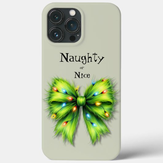 Festliche grüne Furry Bow-Lights naughty oder Nice Case-Mate iPhone Hülle (Rückseite)