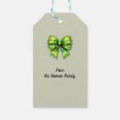 Festliche grüne Furry Bow-Lights naughty oder Nice Geschenkanhänger (Rückseite)