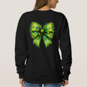 Festliche grüne Furry Bow-Lights naughty oder Nice Sweatshirt (Rückseite)