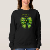Festliche grüne Furry Bow-Lights naughty oder Nice Sweatshirt (Vorderseite)