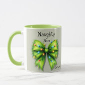 Festliche grüne Furry Bow-Lights naughty oder Nice Tasse (Links)