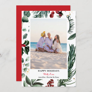 Festliche grüne Pine Bough Berry Frohe Weihnachten