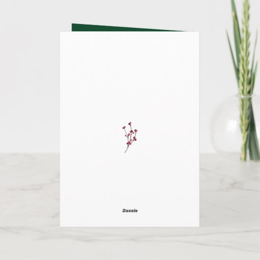 Festliche grüne Pine Bough Berry Frohe Weihnachten (Rückseite)