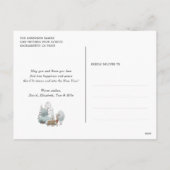 Festliche grüne Schneeflocke Feiertagspostkarte (Rückseite)