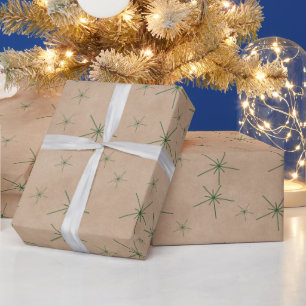 Festliche grüne Schneeflocken-Kraft-Feiertag Geschenkpapier
