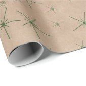 Festliche grüne Schneeflocken Kraft Urlaub Geschenkpapier (Rolleneckpunkt)